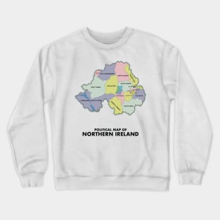 Political map of Northern Ireland Crewneck Sweatshirt